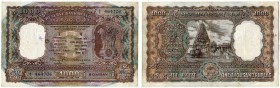 INDIEN 
 Reserve Bank of India. 1000 Rupees o. J. Bombay. Signatur N. C. Sengupta. Pick 65a. Cuhaj (South Asia) 65a. Nadellöcher. Leichte Randverfärb...