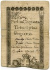 ITALIEN 
 50 Lire vom 1. Juni 1794. Zu Gavello 19. Pick S118a. Selten. Kl. Riss obere Kante. III