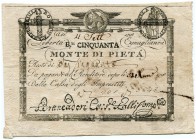 ITALIEN 
 Stato Pontificio/Rep. Romana. 50 Bajocchi 1798 (Wert ausgeschrieben). Gavello 56. Pick S523a. II