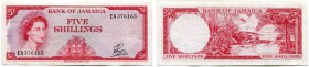 JAMAIKA 
 5 Shillings o. J. (1960/1964). Pick 51Ab. -II