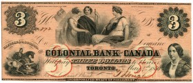 KANADA 
 Lot. Royal Bank of Canada. 5 Dollars of January 2nd 1913. Canadian Bank of Commerce. 5 Dollars of January 2nd 1935 & Colonial Bank of Canada...