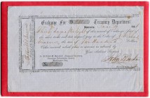 LIBERIA 
 Republik Liberia. Treasury Bill. 200 Dollars vom 19. Juni 1861. Nr. 53. Mit Unterschrift des zweiten gewählten Präsidenten von Liberia, Ste...
