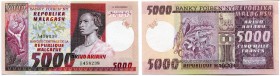 MADAGASKAR 
 Banque Centrale de la République de Malagache. 5000 Francs / 1000 Ariary o. J. (1974). Pick 66a. I