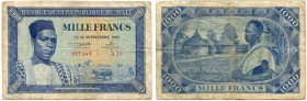 MALI 
 Banque de la République de Mali. Lot. 500 Francs vom 22. September 1960 & 1000 Francs vom 22. September 1960. Pick 3 (falsche Abb.), 4. Selten...