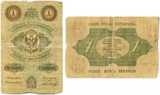 POLEN 
 1 Rubel 1847. Pick A29. Grosser Riss. V