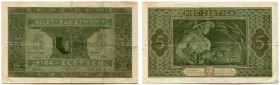 POLEN 
 Lot. 5 Zlotych vom 1. Mai 1925 (2) & 5 Zlotych vom 25. Oktober 1926 (2). Pick 48, 49. 1 Expl. der Ausgabe 1925 zeitgenössische Fälschung. III...