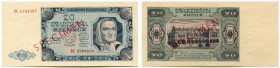 POLEN 
 Lot. Specimen 10 Zlotych bis 500 Zlotych der Ausgabe 1948. Alle gekreuzte Linien und oder beidseitig SPECIMEN als Aufdruck in roter oder blau...