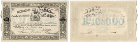PORTUGAL 
 Stadt Lissabon. 10000 Reis vom 1. Juni 1887. Mit Stempeln, annuliert und “C.M.L. RESGATADO”. Anleihe, die wie Banknoten als Geld zirkulier...