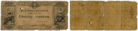 SCHWEIZ 
 St. Gallen 
 St. Gallische Kantonalbank. 50 Franken vom 4. August 1871. Richter/Kunzmann KA175b. Pick S456. Von grösster Seltenheit. Kein ...