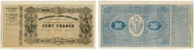 SCHWEIZ 
 Wallis/Valais 
 Caisse Hypothécaire & de Crédit du Canton du Valais. Lot. 50 Franken & 100 Franken vom 1. August 1871. Formulare ohne Datu...