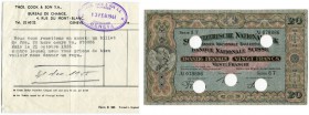 SCHWEIZ 
 2. Emission 
 20 Franken vom 21. Oktober 1926. Richter/Kunzmann CH28h. Pick 33c. Fünffach lochentwertet. III Diese Bankknote wurde offenba...