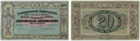 SCHWEIZ 
 2. Emission 
 20 Franken vom 29. September 1927 (Gesetzgebung über die Schweizerische Nationalbank). Druckprobe. Farbvariante in grüner, s...