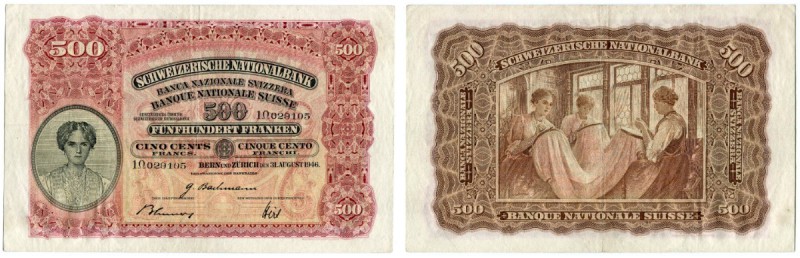 SCHWEIZ 
 2. Emission 
 500 Franken vom 31. August 1946 (Gesetzgebung über die...
