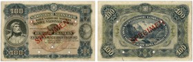 SCHWEIZ 
 3. Emission 
 100 Franken vom 1. Januar 1918 (Gesetz vom 6. Oktober 1905). Specimen. Ohne Serienangabe und ohne Unterschriften. Beidseitig...
