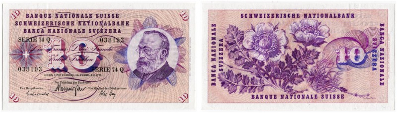 SCHWEIZ 
 5. Emission 
 Lot. 50 Franken vom 30. Juni 1967. 10 Franken vom 10. ...