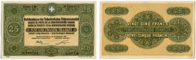 SCHWEIZ 
 Darlehenskasse der Schweizerischen Eidgenossenschaft 
 25 Franken vom 9. September 1914. “SERIE” ausgeschrieben am unteren Rand. Richter/K...