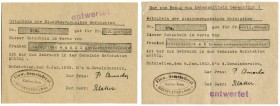 SCHWEIZ 
 Notgeld und private Ausgaben 
 Lot. 10 Franken vom 6. Januar 1933 (3 Varianten [ohne zusätzliche Aufschrift, mit “Zum Bezug von Lebensmitt...