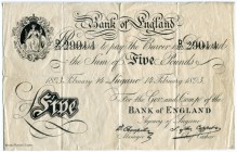 SCHWEIZ 
 Notgeld und private Ausgaben 
 Lugano. Bank of England / Agency of Lugano. 5 Pfund vom 14. Februar 1893. Werbe-Note des Tessin- Touriste, ...