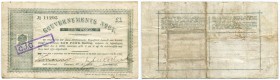 SÜDAFRIKA 
 Lot. Governments Notes. 1 Pfund vom 28.5.1900 & 5 Pfund vom 28.5.1900. Demonetisiert/beschlagnahmt durch die Briten, deshalb mit Stempel ...