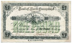 SÜDAFRIKA 
 Bank of Queensland. 1 Pfund vom 1. Januar 1900. Bushman-Note. Pick -. Gefaltet. Untere rechte Ecke repariert. Selten. -III Die sog. Bushm...