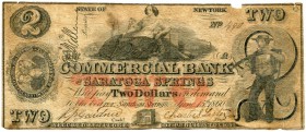 UNITED STATES OF AMERICA / USA 
 New York 
 Commercial Bank of Saratoga Springs. 2 Dollars of June 15th 1860. Probably a counterfeit – no originals ...