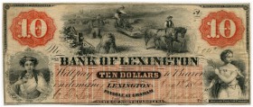 UNITED STATES OF AMERICA / USA 
 North Carolina 
 Lot. Bank of Lexington. 10 Dollars of August 13th 1861 & Miners and Planters Bank. 5 Dollars of Se...