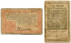 UNITED STATES OF AMERICA / USA 
 Pennsylvania 
 4 Pounds of April 10th 1777. Pick S2600. Rare. 2 folds. III