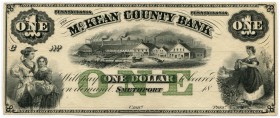 UNITED STATES OF AMERICA / USA 
 Pennsylvania 
 Lot. Borough of Erie. 1 Dollar of January 1st 1836. Mc. Kean County Bank. 1 Dollar of …18.. Reminder...