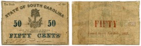 UNITED STATES OF AMERICA / USA 
 South Carolina 
 Lot. Farmers & Exchange Bank of Charleston. 10 Dollars of December 8th 1853. Commercial Bank of Co...