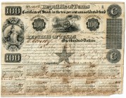 UNITED STATES OF AMERICA / USA 
 Texas 
 Republic of Texas. 10% Coupon Bond of 100 Dollars. Austin, February 5th 1840. Nr. 1055. 25.1 x 19.5 cm. 10 ...