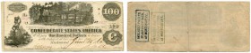 UNITED STATES OF AMERICA / USA 
 Confederate Paper Money 
 1862 issues. Lot. 100 / C Dollars of June 18th 1862 & 100 Dollars of September 18th 1862....