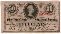 UNITED STATES OF AMERICA / USA 
 Confederate Paper Money 
 1863 issues. Lot. XX Dollars of April 6th 1863. 10 Dollars of April 6th 1863 (2, no Serie...
