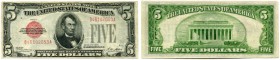UNITED STATES OF AMERICA / USA 
 United State Notes 
 Small Size Currency. United State Notes. Lot. 5 Dollars Series 1928. Sign. Woods/Mellon. Pick ...