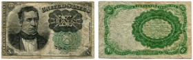 UNITED STATES OF AMERICA / USA 
 United State Notes 
 Fifth issue, 1874/75. 10 Cents (3, 1 x green seal & 2 x red seal) & 25 Cents. Pick 122a, b, 12...