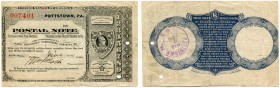 UNITED STATES OF AMERICA / USA 
 United State Notes 
 Postal Note. 5 Cents. Type IV (American Bank Note Co.). Seal: Pottstown, PA. Of March 7th 1891...