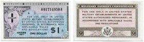 UNITED STATES OF AMERICA / USA 
 Military Payment Certificates 
 1 Dollar ND (1946). Pick M5. -I