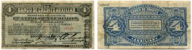 URUGUAY 
 Banco de Credito Auxiliar. 4 Centesimos vom 1. Oktober 1888. Ausgegebene Note Serie A, Nr. 0018. Zu Pick S161. Selten. -III
