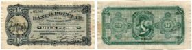 URUGUAY 
 Banco Popular, Montevideo. 10 Pesos vom 5. November 18832. Pick S395a. Als ausgegebene Note selten. III+