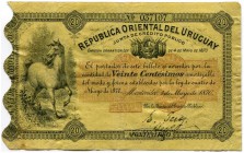 URUGUAY 
 Lot. Republica Oriental del Uruguay. Junta de Credito Público. 20 Centesimos vom 4. Mai 1870 & 50 Centesimos vom 4. Mai 1870. Pick A108, A1...