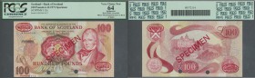 Scotland: 100 Pounds 1971 Specimen P. 115s, PCGS graded 64 Very Choice New Apparent (minor mounting remnants on back at right).