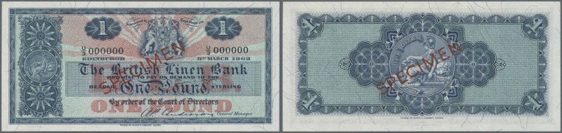 Scotland: The British Linen Bank 1 Pound 1962 Specimen P. 166s in condition: UNC...