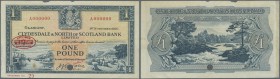 Scotland: Clydesdale & North of Scotland Bank Limited 1 Pound 1950 Specimen P. 191s, unfolded, 2 splits at upper border, glue residual at left border,...