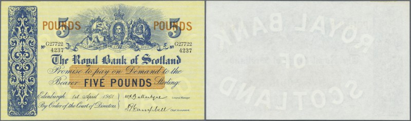 Scotland: 5 Pounds 1961 P. 323c in condition: UNC.