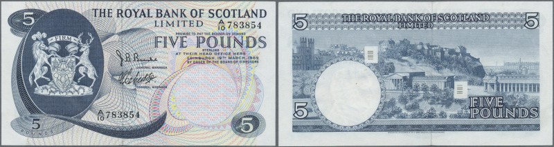 Scotland: The Royal Bank of Scotland Ltd. 5 Pounds 1969 P. 330 in condition: UNC...