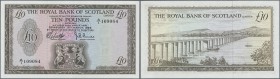 Scotland: The Royal Bank of Scotland 10 Pounds 1969 P. 331, light center bend and handling in paper, no strong folds, in condition: XF.