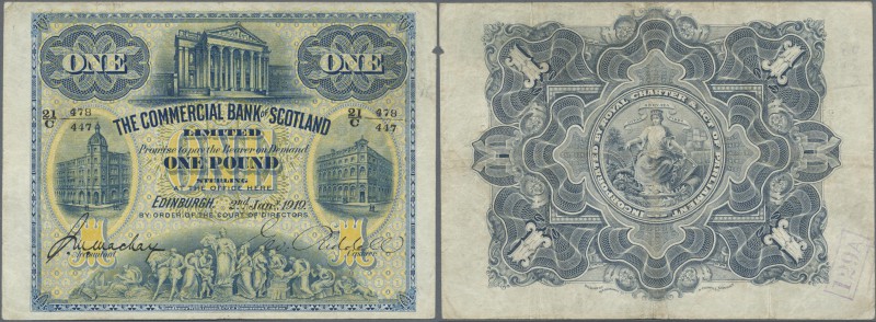 Scotland: The Commercial Bank of Scotland Limited 1 Pound 1919, P.S323b, obvious...