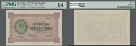 Seychelles: 5 Rupees 1942, P.8 in exceptional great condition, PMG graded 64 Choice Uncirculated