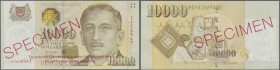 Singapore: 10.000 Dollars 1999 SPECIMEN, P.44s in original plastic cover in UNC condition
