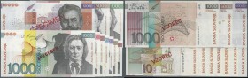 Slovakia: set of 6 Specimen notes from 10 to 10.000 Tolarjev (1992-1997) in condition: aUNC / UNC. (6 pcs)