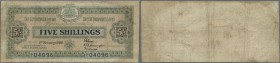 Solomon Islands: 5 Shillings January 2nd 1926, P.1, extremely rare note and a great addition to any collection. Very professionell restored along left...